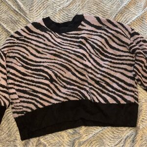 Torrid Plus Size Black and Purple Zebra Print Sweater